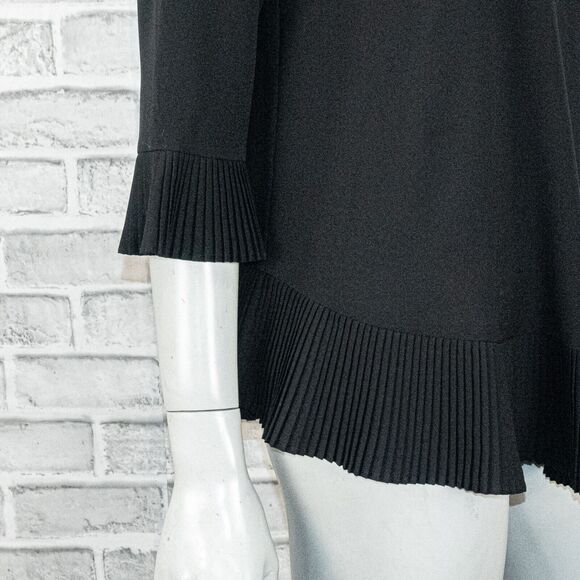 Zimmermann Women's Pleat Swing Top in Black zip Shoulder sz 2 - Picture 5 of 9